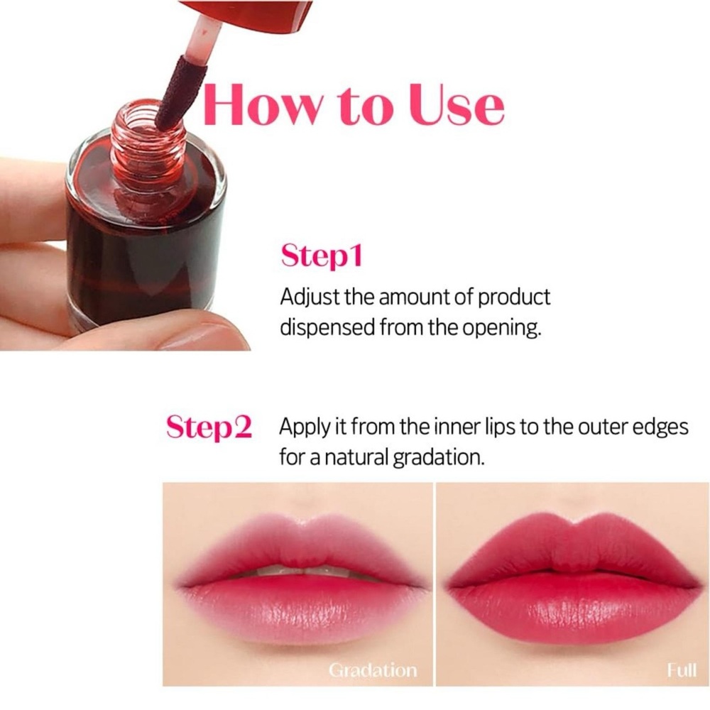 K beauty Etude Dear Darling Kissproof Water Lip Tint in Cherry Ade - Picture 4 of 8
